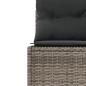 Preview: Gartensofa mit Kissen Rund Grau Poly Rattan