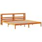 Preview: Bettgestell mit Kopfteil ohne Matratze Wachsbraun 200x200 cm