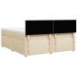 Preview: Boxspringbett mit Matratze Creme 180x200 cm Stoff
