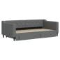 Preview: Tagesbett Ausziehbar mit Schubladen Dunkelgrau 90x190 cm Stoff