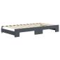 Preview: Tagesbett Ausziehbar mit Schubladen Dunkelgrau 100x200 cm Samt