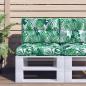 Preview: ARDEBO.de - Palettenkissen Blattmuster 50x40x12 cm Stoff