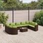 Preview: ARDEBO.de - 10-tlg. Garten-Sofagarnitur mit Kissen Braun Poly Rattan
