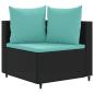 Preview: 6-tlg. Garten-Sofagarnitur mit Kissen Schwarz Poly Rattan
