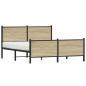Preview: Metallbett ohne Matratze Sonoma-Eiche 140x190 cm