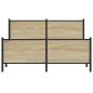 Preview: Metallbett ohne Matratze Sonoma-Eiche 140x190 cm