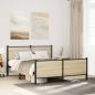 Preview: ARDEBO.de - Metallbett ohne Matratze Sonoma-Eiche 150x200 cm