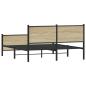 Preview: Metallbett ohne Matratze Sonoma-Eiche 150x200 cm