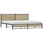 Preview: Metallbett ohne Matratze Sonoma-Eiche 193x203 cm