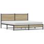 Preview: Metallbett ohne Matratze Sonoma-Eiche 180x200 cm