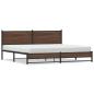 Preview: Metallbett ohne Matratze Braun Eichen-Optik 193x203 cm
