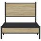 Preview: Metallbett ohne Matratze Sonoma-Eiche 75x190 cm