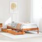 Preview: ARDEBO.de - Massivholzbett ohne Matratze Wachsbraun 90x200 Kiefernholz