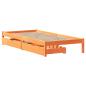 Preview: Massivholzbett ohne Matratze Wachsbraun 90x200 Kiefernholz