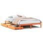 Preview: Massivholzbett ohne Matratze Wachsbraun 120x200 cm Kiefernholz