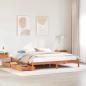 Preview: ARDEBO.de - Massivholzbett ohne Matratze Wachsbraun 200x200 Kiefernholz