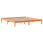 Preview: Massivholzbett ohne Matratze Wachsbraun 200x200 Kiefernholz