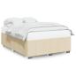 Preview: Bettgestell ohne Matratze Creme 140x200 cm Stoff