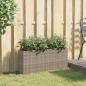 Preview: Hochbeet mit 2 Fächern Grau 90x20x40 cm Poly Rattan