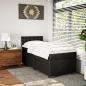 Preview: Boxspringbett mit Matratze Schwarz 80x200 cm Kunstleder