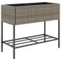 Preview: Hochbeete mit Ablage 2 Stk. Grau 90x40x75 cm Poly Rattan