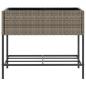 Preview: Hochbeete mit Ablage 2 Stk. Grau 90x40x75 cm Poly Rattan