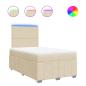 Preview: Boxspringbett mit Matratze Creme 120x190 cm Stoff