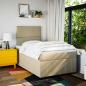 Preview: Boxspringbett mit Matratze Creme 120x190 cm Stoff