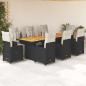 Preview: ARDEBO.de - 9-tlg. Garten-Bistro-Set mit Kissen Schwarz Poly Rattan