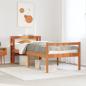 Preview: ARDEBO.de - Bettgestell mit Kopfteil ohne Matratze Wachsbraun 75x190 cm