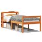 Preview: Bettgestell mit Kopfteil ohne Matratze Wachsbraun 75x190 cm