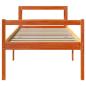 Preview: Bettgestell mit Kopfteil ohne Matratze Wachsbraun 75x190 cm