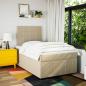 Preview: Boxspringbett mit Matratze Creme 120x190 cm Stoff