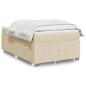Preview: ARDEBO.de - Boxspringbett mit Matratze Creme 120x190 cm Stoff