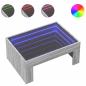 Preview: Couchtisch mit Infinity-LED Grau Sonoma 70x50x30 cm