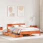 Preview: ARDEBO.de - Massivholzbett ohne Matratze Wachsbraun 150x200 cm Kiefernholz