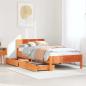 Preview: ARDEBO.de - Massivholzbett ohne Matratze Wachsbraun 90x200 Kiefernholz