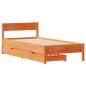 Preview: Massivholzbett ohne Matratze Wachsbraun 90x200 Kiefernholz