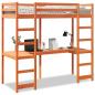 Preview: Hochbett ohne Matratze Wachsbraun 75x190 cm Massivholz Kiefer