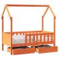 Preview: Kinderbett mit Schubladen 70x140 cm Massivholz Kiefer