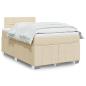 Preview: ARDEBO.de - Boxspringbett mit Matratze Creme 120x190 cm Stoff