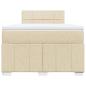 Preview: Boxspringbett mit Matratze Creme 120x190 cm Stoff
