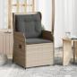 Preview: ARDEBO.de - Gartensessel mit Kissen 2 Stk. Verstellbar Hellgrau Poly Rattan