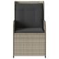 Preview: Gartensessel mit Kissen 2 Stk. Verstellbar Hellgrau Poly Rattan