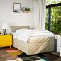 Preview: Boxspringbett mit Matratze Creme 120x190 cm Stoff