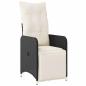 Preview: 7-tlg. Garten-Bistro-Set mit Kissen Schwarz Poly Rattan