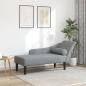Preview: ARDEBO.de - Chaiselongue mit Kissen Hellgrau Stoff