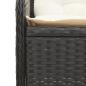 Preview: 3-tlg. Garten-Sofagarnitur mit Kissen Schwarz Poly Rattan