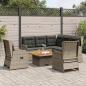 Preview: ARDEBO.de - 5-tlg. Garten-Lounge-Set mit Kissen Grau Poly Rattan