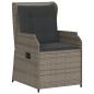 Preview: 5-tlg. Garten-Lounge-Set mit Kissen Grau Poly Rattan